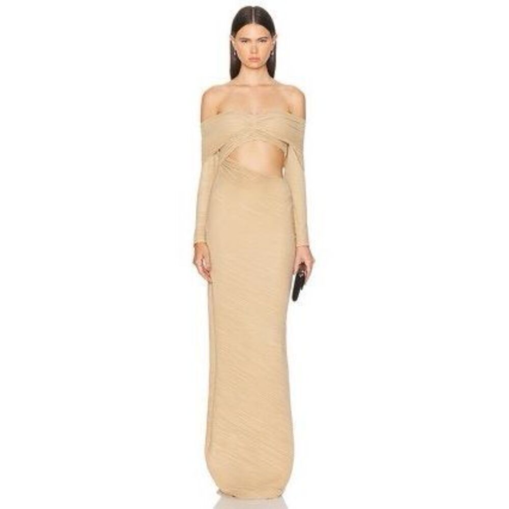 NWT ATLEIN Off The Shoulder Pleated Gown FR 36 / US 2 $1552